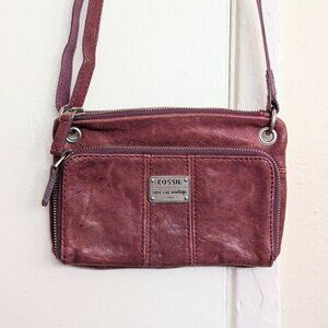 Fossil leather crossbody purse, bag